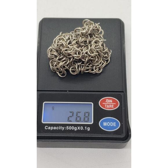 Sterling Silver Byzantine Chain Necklace 18 Inch 26.8g Vintage Chunky Fancy - Picture 6 of 8